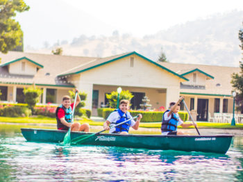 Campers canoeing.